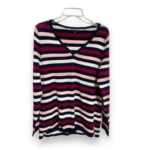Striped Pullover Sweater Jersey Size L